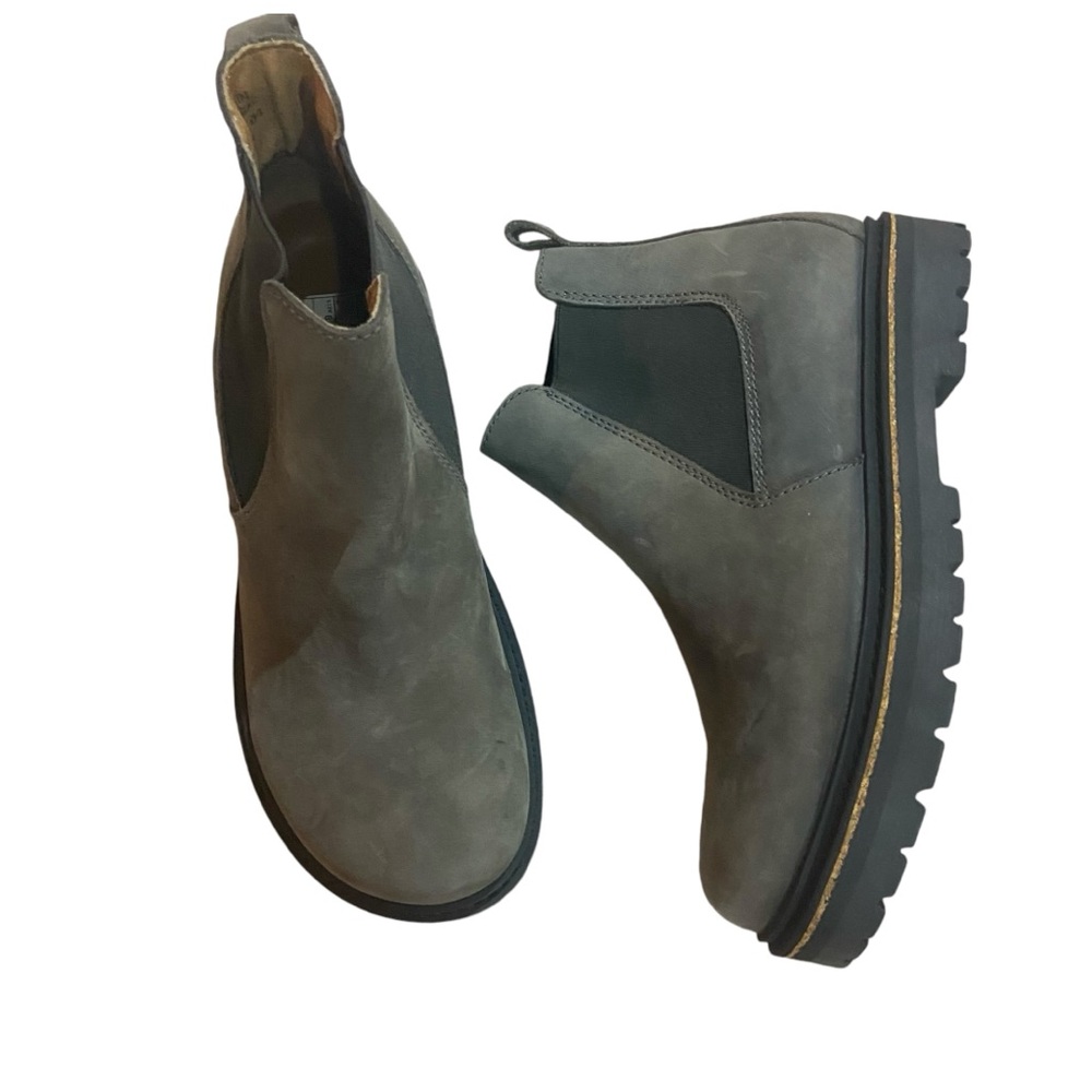 Birkenstock women’s Stalon II hidden wedge Chelsea boots in suede grey size 36